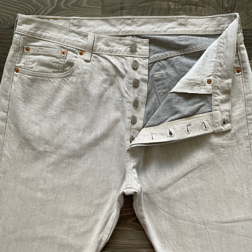 Levi’s 501XX 501 XX Button Fly Jeans Men’s 40x32 White/Washed Black Straight Leg
